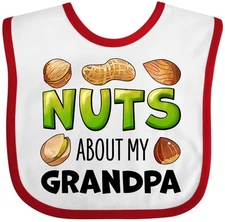 Inktastic Nuts About My Grandpa Peanut, Almond, Pistachio Baby Bib Grandfather