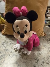 Vintage 1995 Disney Touch 'N Crawl Crawling Baby Pink Pajama Minnie Mouse
