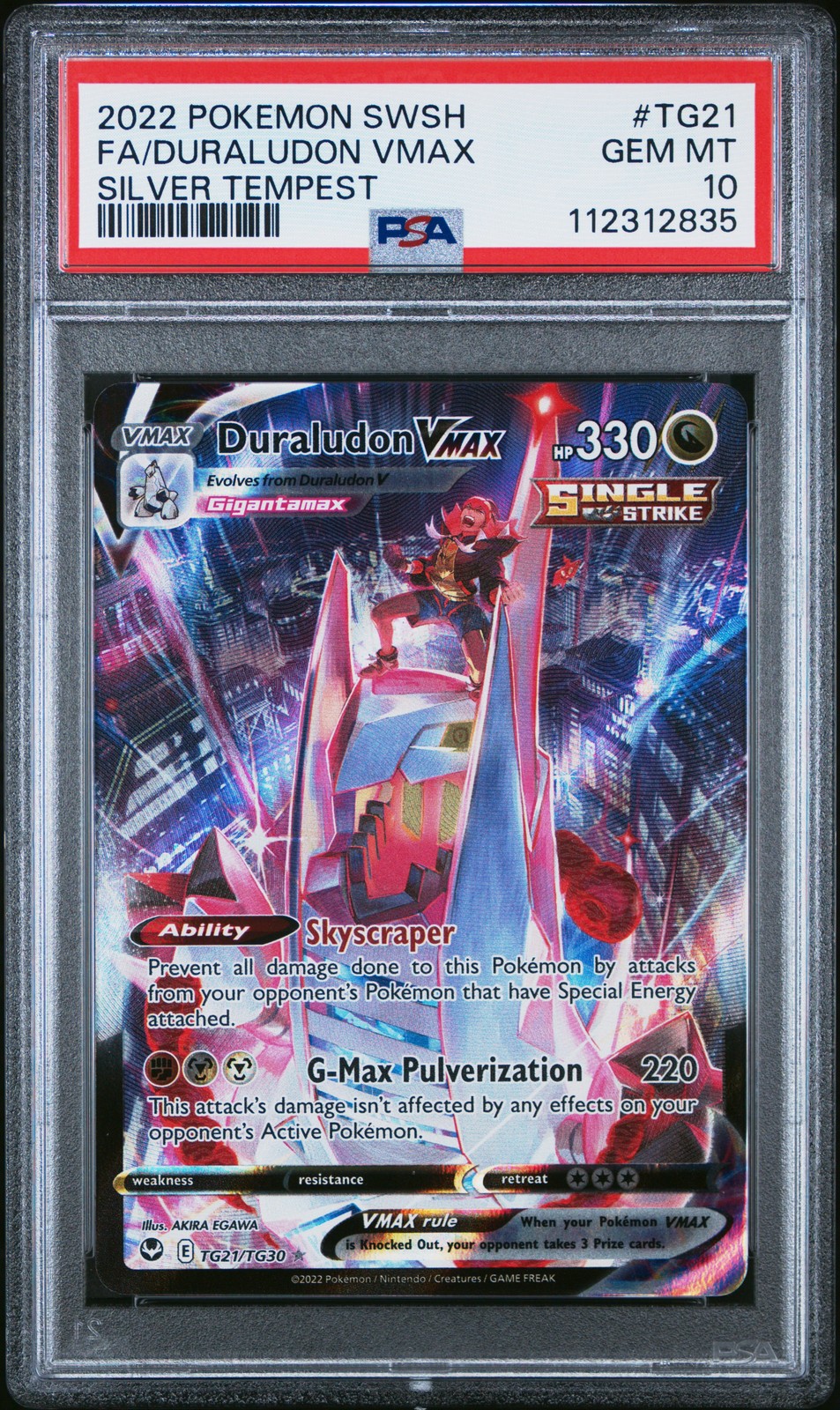 PSA 10 Duraludon Vmax TG21 2022 Pokemon Sword & Shield Silver Tempest 112312835