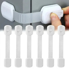 Cabinet Locks Child Safety Latches Baby Proof Lock Drawer Door 10 Pcs White Gift