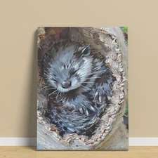 Baby Otter Burlap Bag Animal Oil Painting Living Room Decor Canvas Painting