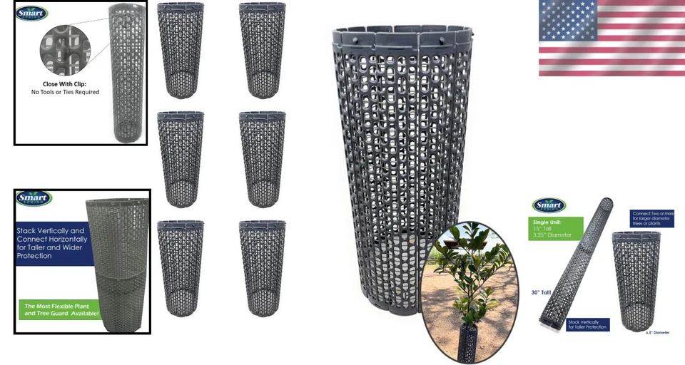 Plant Tree Guard Protector | Tall Wrap-Around Tubes | Slate - Image 2 of 4