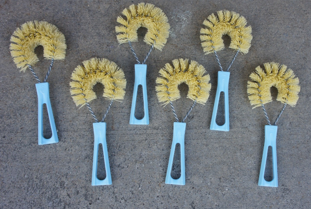 Vintage Lot 6 FULLER BRUSH Genuine Vegetable Scrub Brushes NOS Kitchen USA