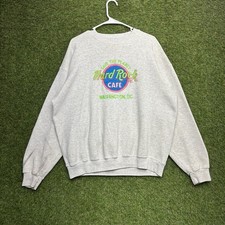VINTAGE Hard Rock Cafe Sweatshirt Mens Large Washington DC USA Made 90s Crewneck