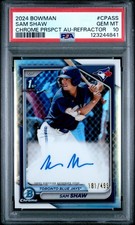 2024 Bowman Sam Shaw Refractor Auto /499 Blue Jays PSA 10