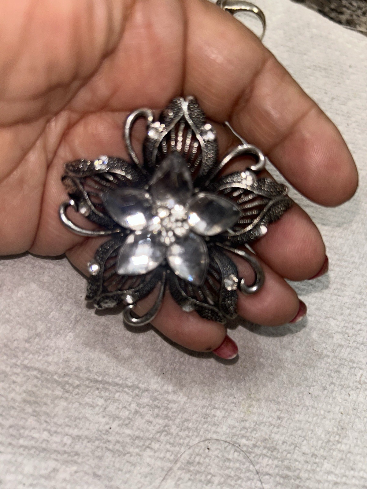 Vintage Statement Stretch Adjustable Large Flower… - image 2