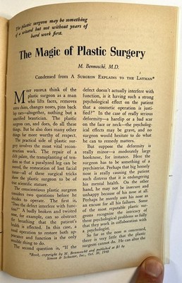 PLASTIC SURGERY 1942 FEATURE SURGEON'S DESCRIPTION OF THE ART & OPERATIONS