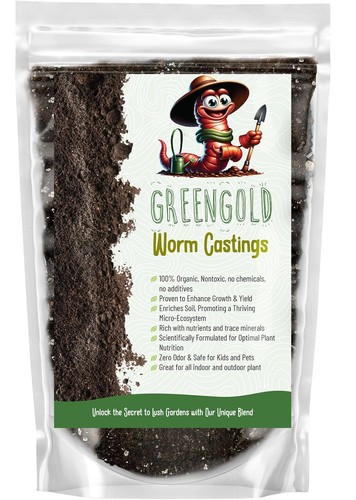 Earthworm Castings Organic Fertilizer | Nutrient-Rich Soil Builder for Plants