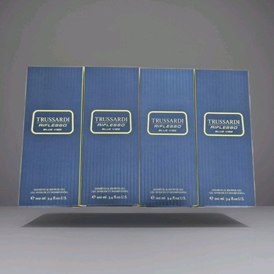 Trussardi Riflesso Blue Vibe 400 ml Shampoo & Shower Gel Duschgel ( 4x 100 ml )