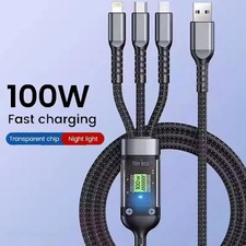 3-in-1 data cable 100W Fast Charging USB To Type-C Micro Super Fast Charger Cabl