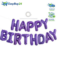 Happy Birthday Ballon Girlande 16 Zoll Lila Folie Geburtstagsballon Banner Party