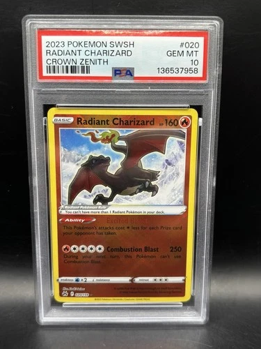 New ListingRadiant Charizard Pokemon Sword And Shield Crown Zenith 020/159 PSA 10