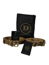 Heavy duty genuine leather  dog lead and collar