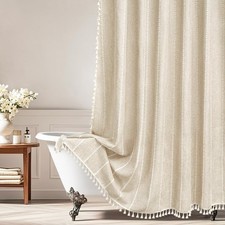 Seenus Boho Farmhouse Shower Curtain Heavyweight Extra Long 72 x 76 Inch, Bei...