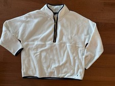 Nautica White Fleece Size L/half Zipper/womens