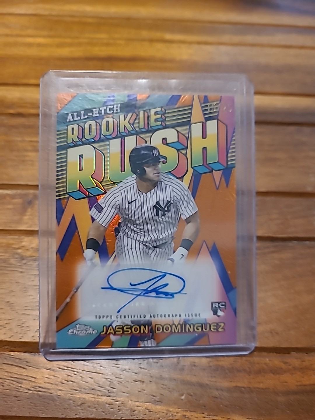 2024 Topps Chrome JASSON DOMINGUEZ All-Etch Rookie Rush Auto Orange /25