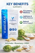 V-Asculax Vital Health Circulation Support Flow Up  MSM 60 Caps