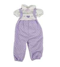 Vintage Buster Brown Light Purple Overalls Shirt Size 6-9 months Embroidered