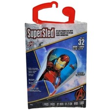 X Kites SuperSled Marvel Avengers Iron Man Blue 32 Inch Nylon Frameless Kite New