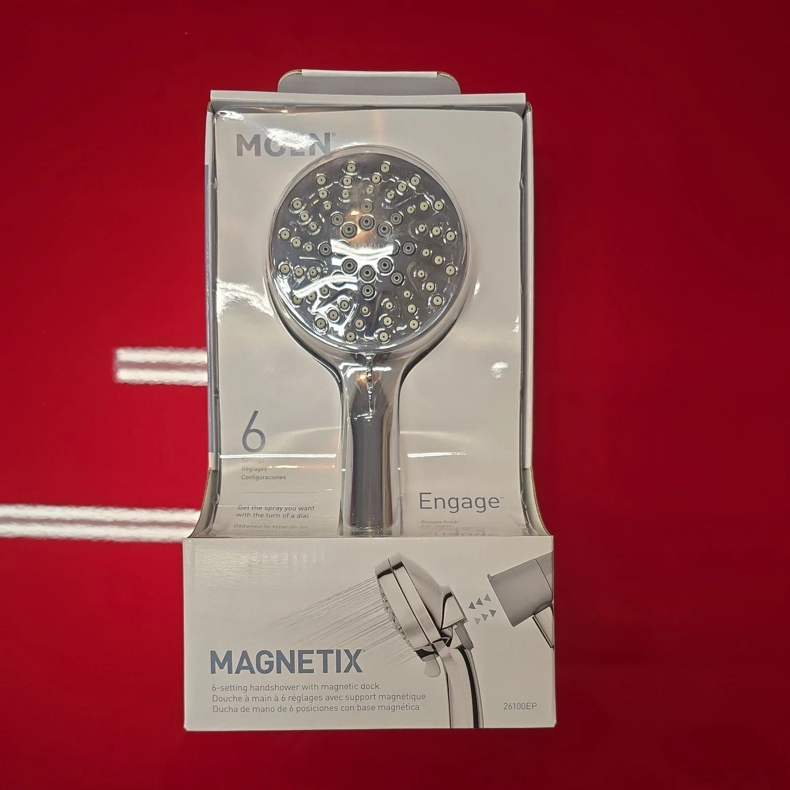 Moen 26100EP Engage Magnetix Six-Function Handheld Shower Head
