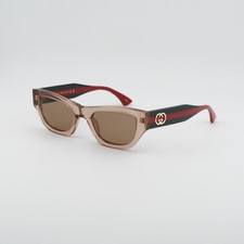 New Gucci GG2116S 004 Shiny Transparent Light Brown/Brown 52-20-145 Sunglasses