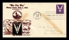 US COVER WORLD WAR II WIN THE WAR FDC SCOTT 905 CROSBY PHOTO CACHET
