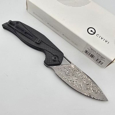 Civivi Anthropos Folding Knife Damascus G10 Carbon Fiber Elijah Isham C903DS