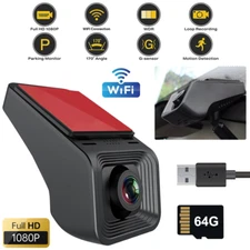 1080P HD USB Car DVR Dash Cam Camera ADAS Drive Video Recorder With 64G TF Card