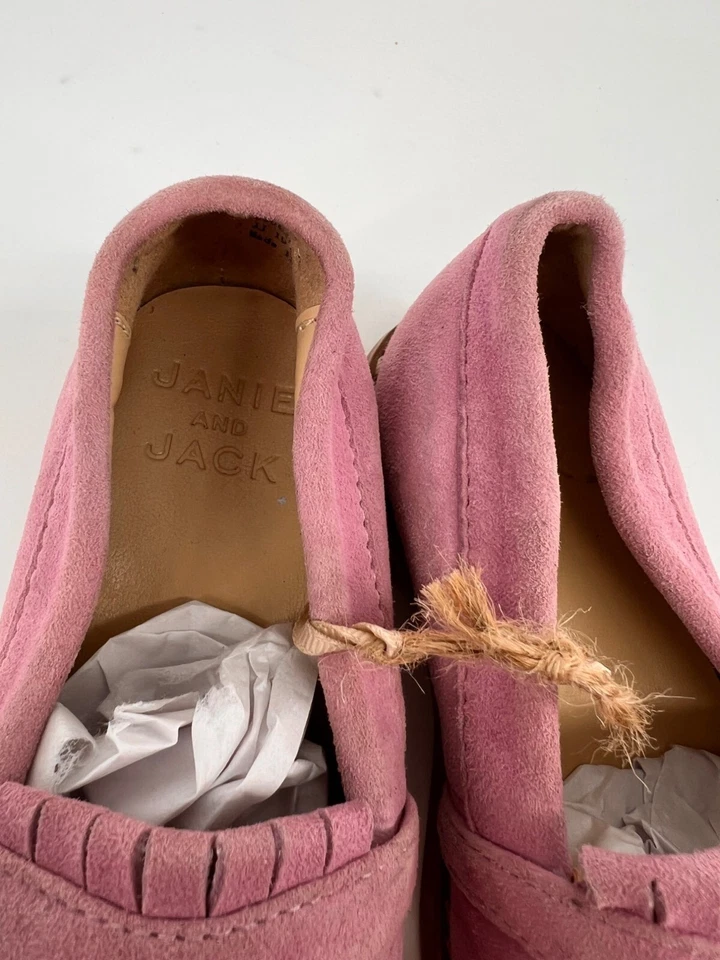 Janie and Jack Bebé Niño Pequeño Rosa Cuero Mocasines Flecos Talla 6 Foto 3 de 4