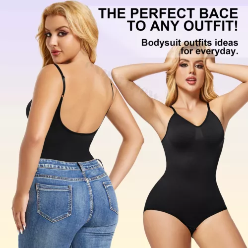 Body para mujer espalda baja control abdomen sin costuras espalda sin espalda modelador calzoncillos top - Imagen 10 de 44