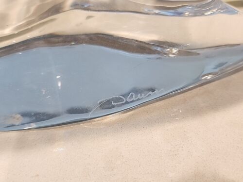 Huge 10" Daum France Crystal Art Glass Snail Signed - Picture 4 of 9