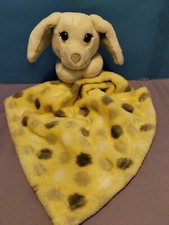 Little Beginnings White Puppy Dog Plush Lovie Yellow Security Blanket Baby Lovey