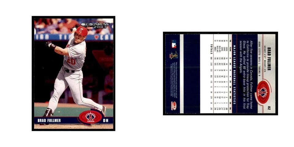 2003 Donruss Brad Fullmer Baseball Cards #82 - Image 3 of 3