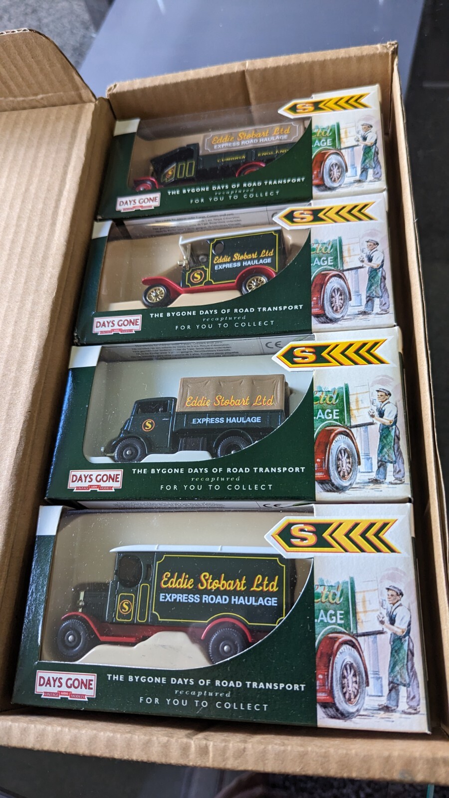 Lledo Days Gone Road Transport - Eddie Stobart x 4 Vans & Trucks BRAND NEW