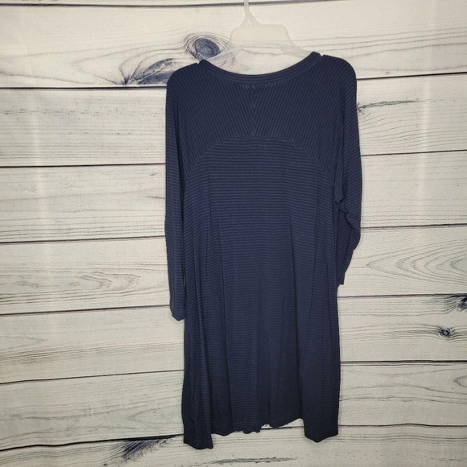 Cut loose blue and black stretch striped dress si… - image 2