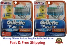 8 Gillette Fusion 5 Proglide Power Razor Blades Refill Cartridges Fit Flexball 4