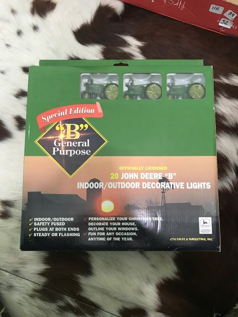 John Deere B Decorative Indoor Outdoor Holiday Christmas Tractor Lights for sale online | eBay