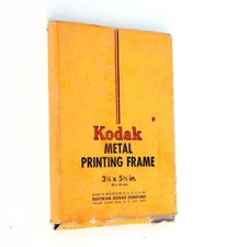 Eastman Kodak 3  1/4 x 5  1/2 Printing Frame Black Metal , Glass Very Nice