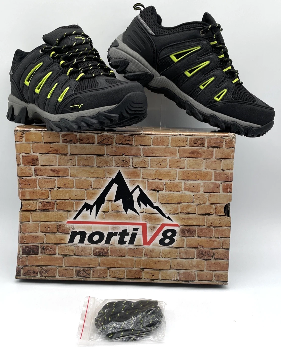NORTIV 8 Quest 2 Mens 8.5 Waterproof Hiking Shoes Black / Green NEW w/ BOX