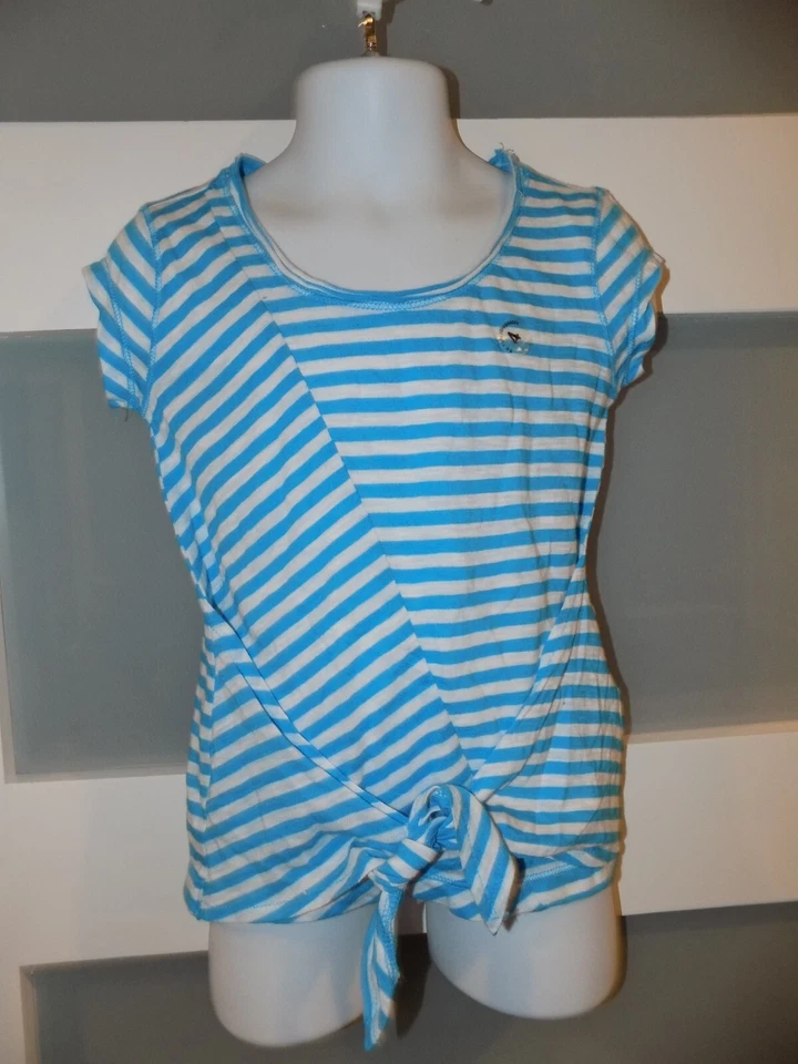 P.S. Aeropostale Blue & White Striped Cap Sleeve Shirt Size 4 Girls NEW - Image 2 of 3