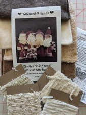 SANTA TABLE FIGURES Kit UNITED WE STAND 13" x 16" Standing Santas w/Fabric Beard