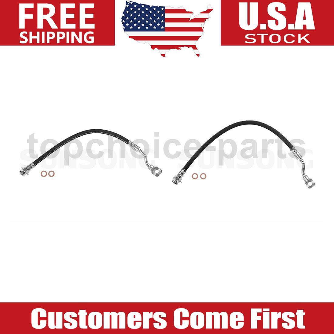 2x Rear Left & Right Brake Hose Line For 2002 Chevrolet Silverado 1500 HD