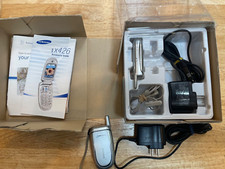 Lot of 2 Samsung SGH-X426 - Silver AT T Cell Flip Phone w/Box 1 works/1 parts