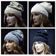 Womens Men's Knit Beanie Plain Baggy Hat Solid Ski Warm Casual Light Cap
