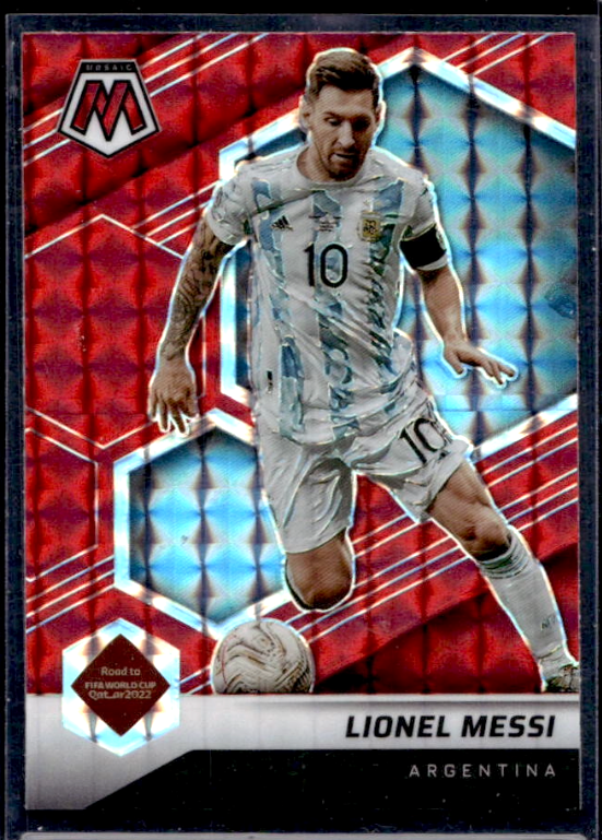 2021-22 Mosaic World Cup Lionel Messi Mosaic Red Prizm #10