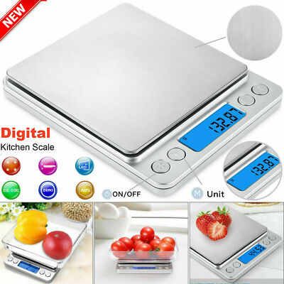Digitale elektronische Küchenwaage Taschenwaage Lebensmittel Mini Gewicht LCD 0,01g-500g Wiegen