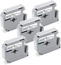 5PK M-K231 M231 For Brother P-Touch 12mm Label Tape White 1/2" PT-55 PT-85 PT-70