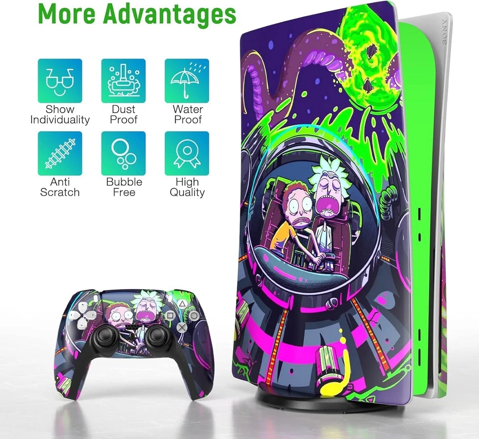 For PS5 Disc Edition Skin Vinyl Sticker Anime Playstation 5 Controller & Console - Image 4 of 4
