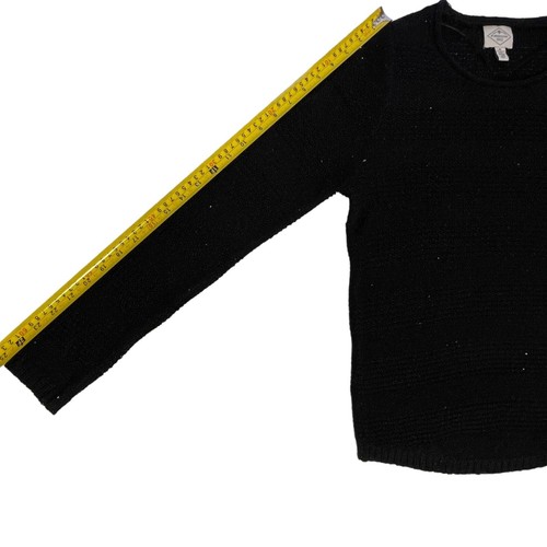 St. John's Bay Semi-Sheer Long Sleeves Black Knit Top Women’s Size MEDIUM - Picture 7 of 7