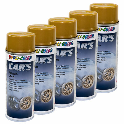 Lack Felgenlack gold 5 X 400 ml Felgenspray Spray Dupli Color Felge Felgengold